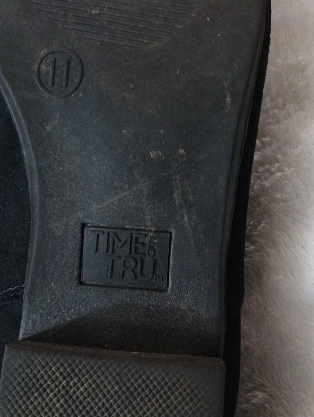 Time and Tru Black Over-the-Knee Suede-Like Boots with Tie